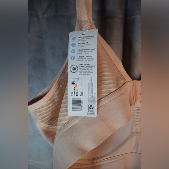 jockey forever fit unlined cotton bra 3x Pink - Picture 4 of 4